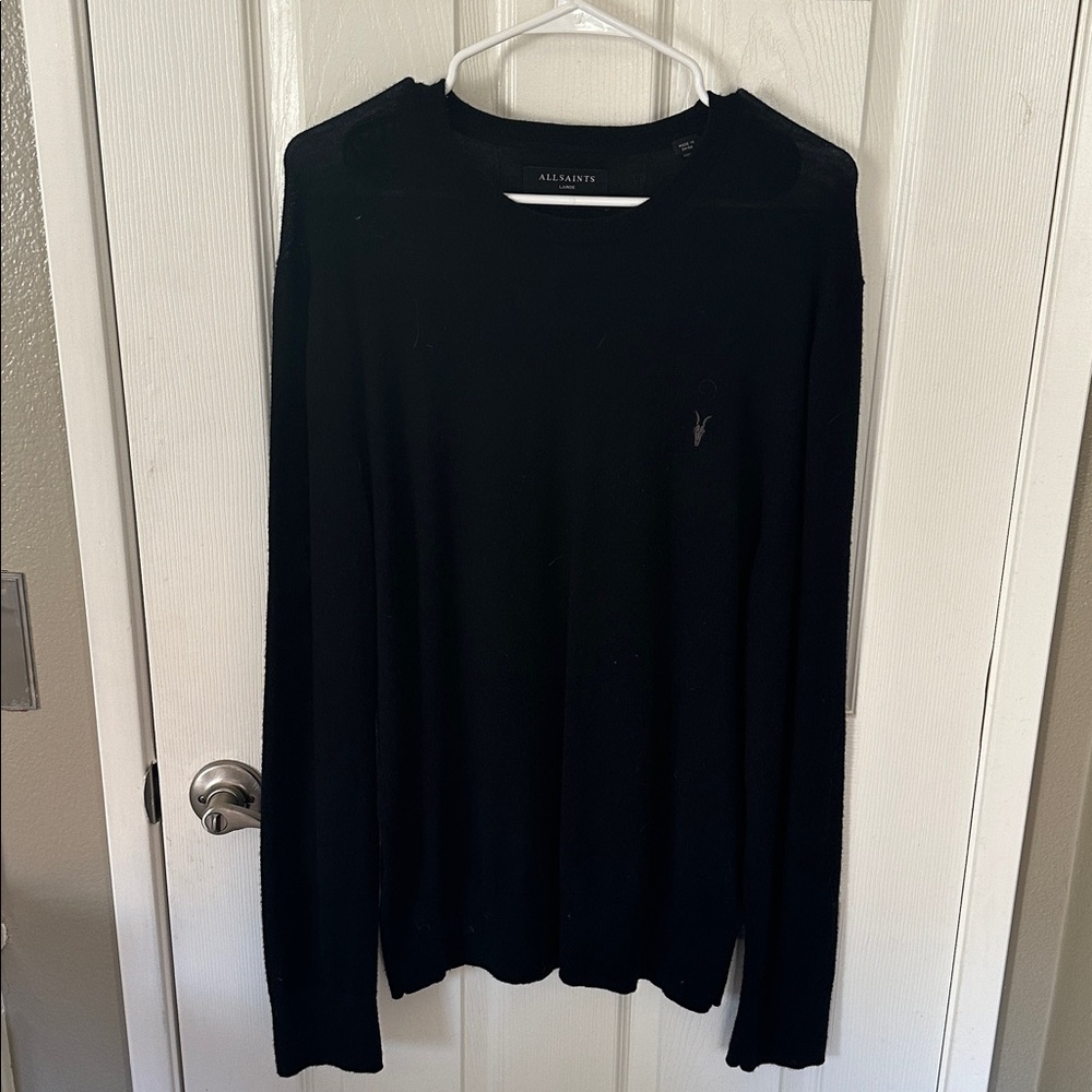 All Saints Black Crewneck Sweater